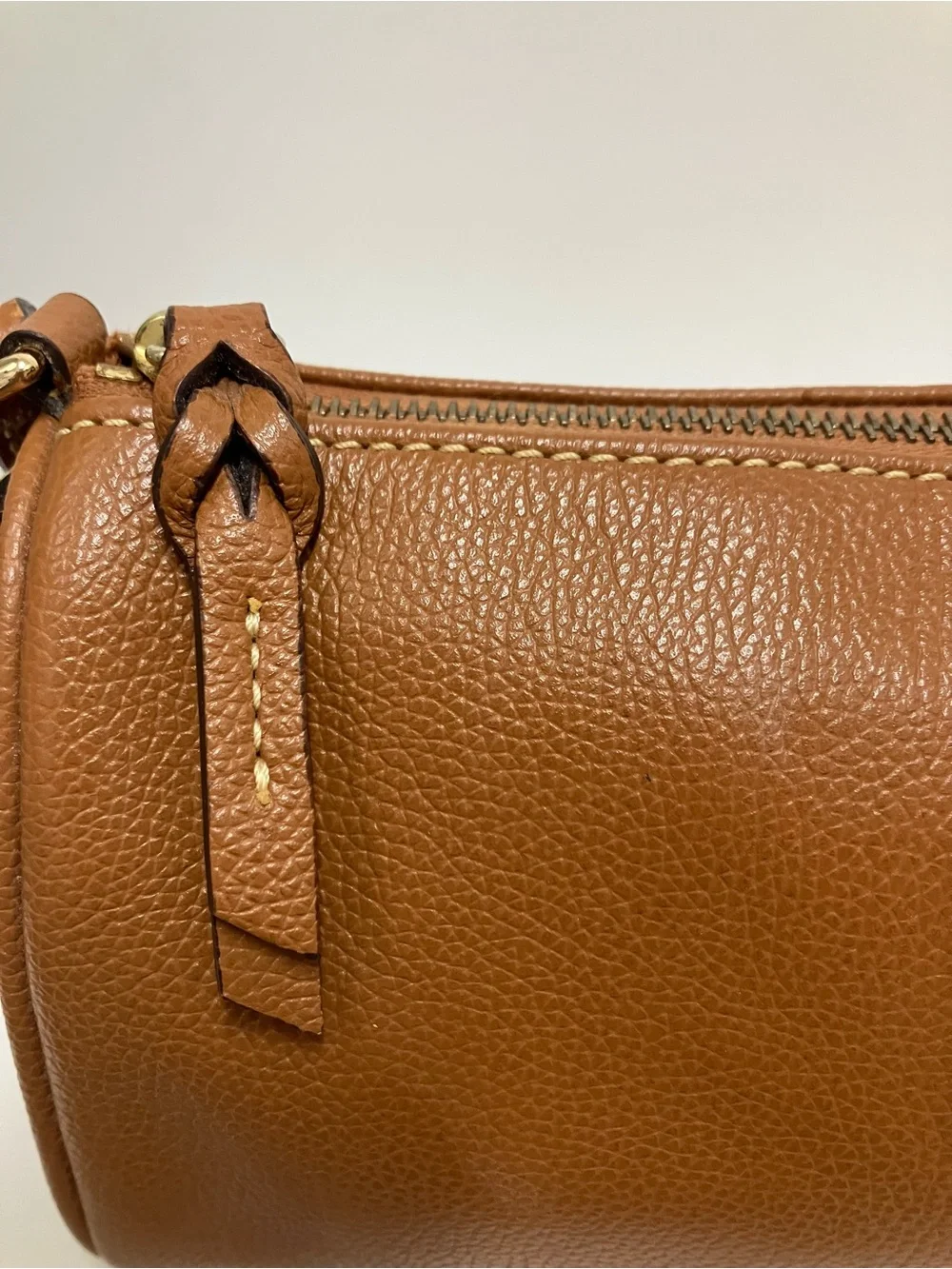 Dooney & Bourke Caramel Leather Shoulder Barrel Bag